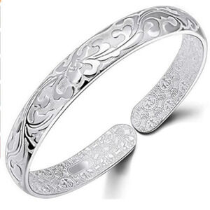 Sterling Silver Bangle Bracelet 925 Sterling Silver Bracelet Bangle Adjustable
